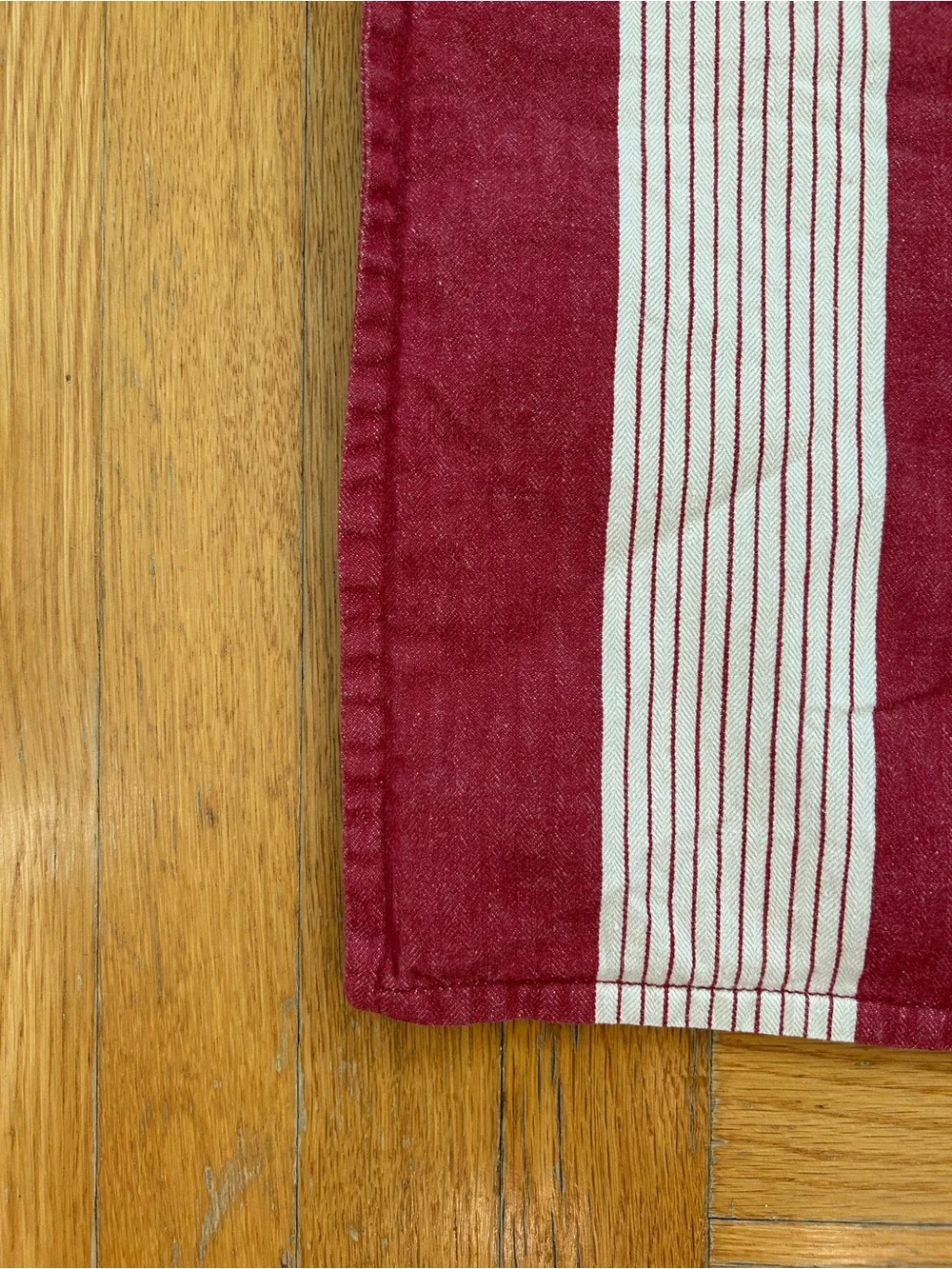 Pottery Barn Red and Cream Striped 2 Euro Shams